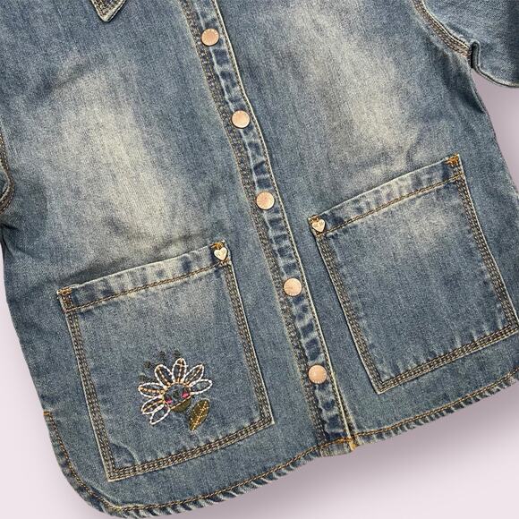 Souris Mini Denim Collection Embroidered Shirt Jacket 12-18 Mos - Picture 5 of 8